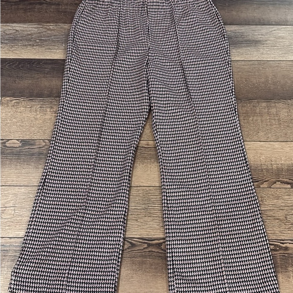 Eva Franco Checkerboard Pink Pull-On Bootcut Pants